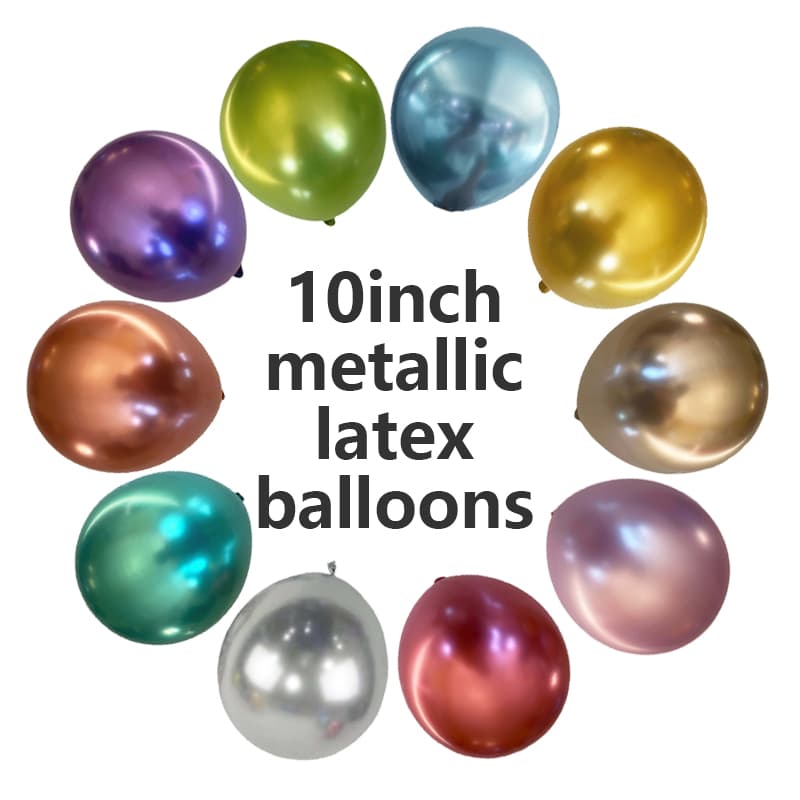 10 Inch Metallic Latex Balloon
