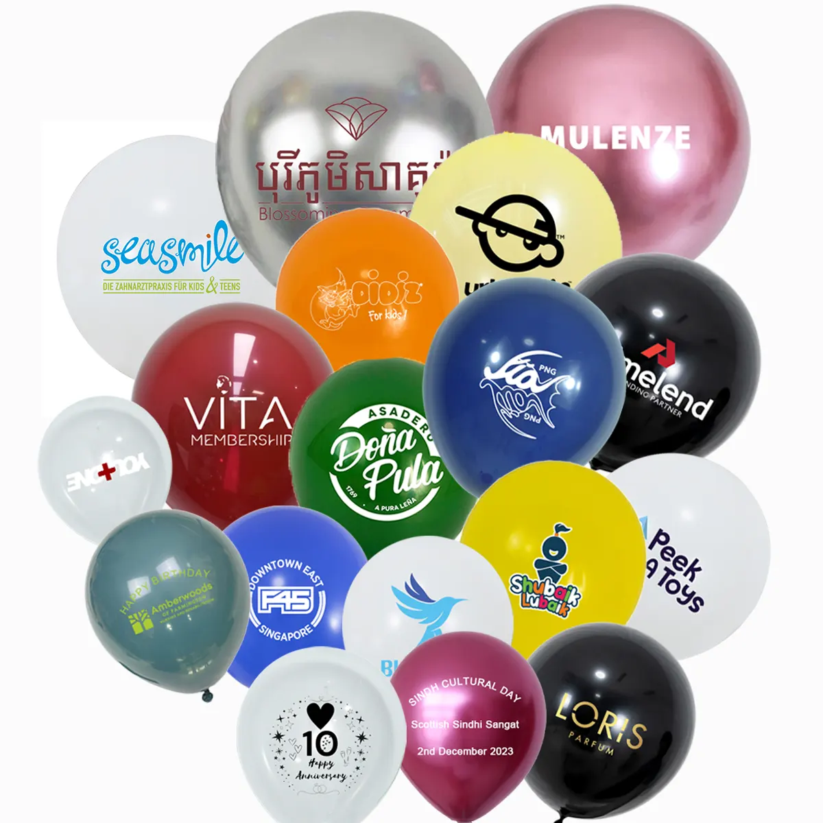 Pasadyang nakalimbag na latex balloon