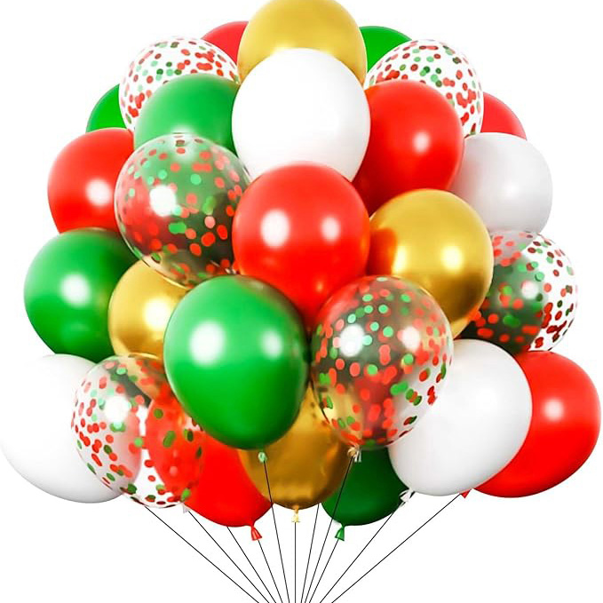 12inch Mixed Kulay ng Christmas Balloon Set