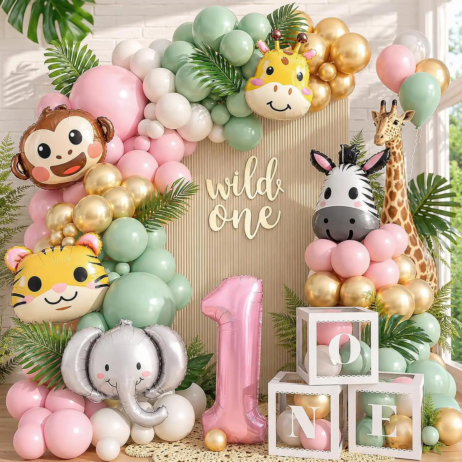 Alin ang sikat na istilo ng pink at green balloon arch kit?