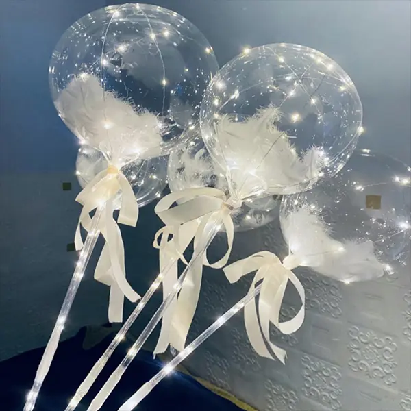 Led Bobo Balloon na may Feather Filling