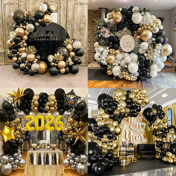 Itim na Itim na Balloon Garland Set