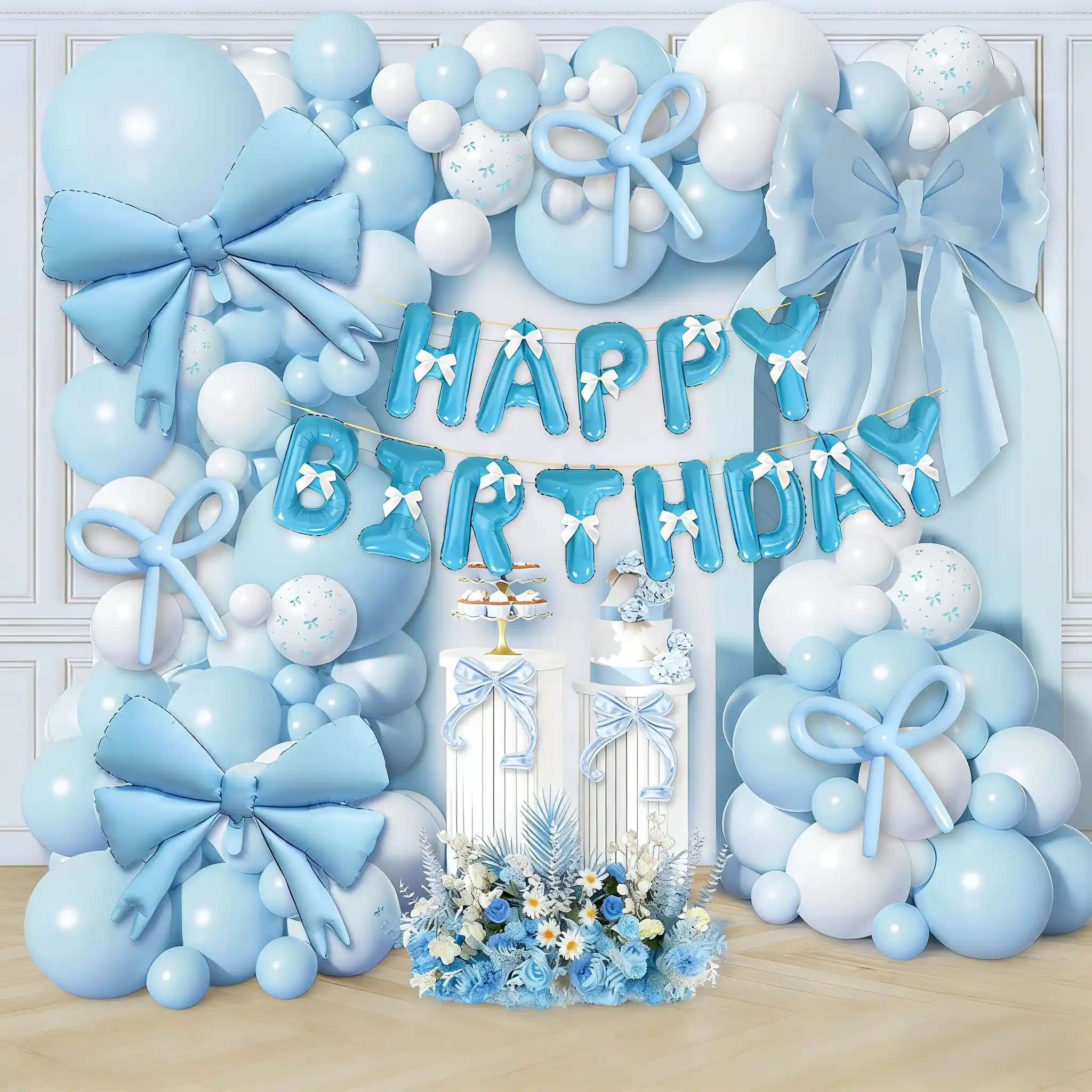 Bow na may temang balloon arch