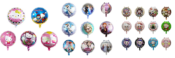 Cartoon and IP theme round foil balloons Cartoon and IP theme round foil balloons