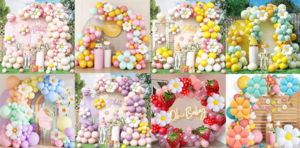 Daisy balloon garland