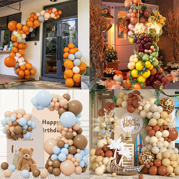 Retro na may kulay na balloon garland kit