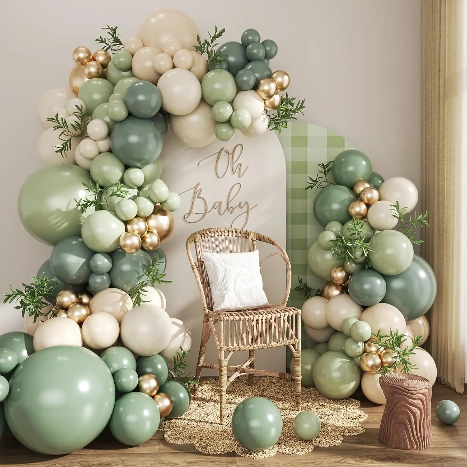 Mga Kit ng Sage Green Balloon Garland Arch