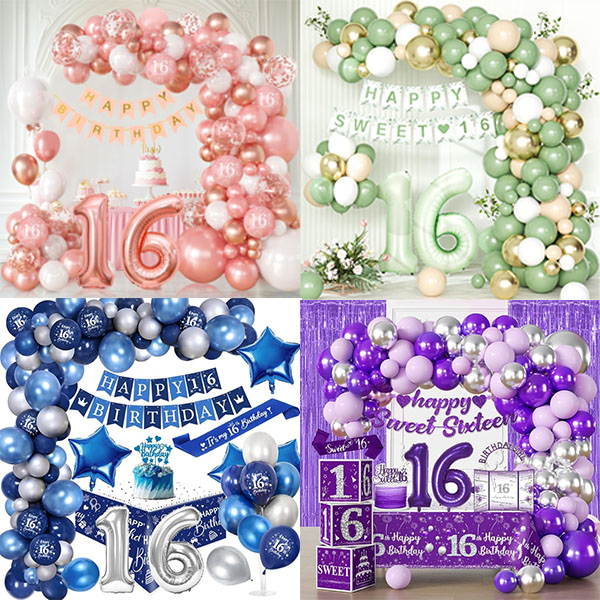 Matamis na 16 balloon arch