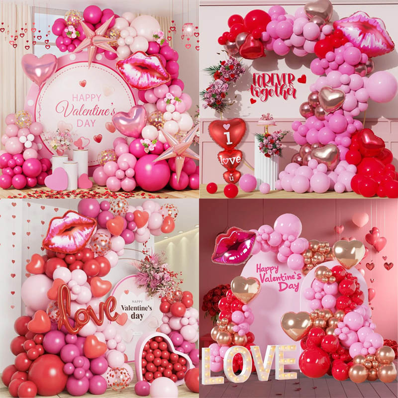 Itakda ang Valentine Day Balloon Garland